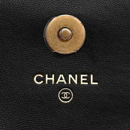 Chanel Lambskin Quilted Pearl Crush Clutch With Chain Black 6 of 11