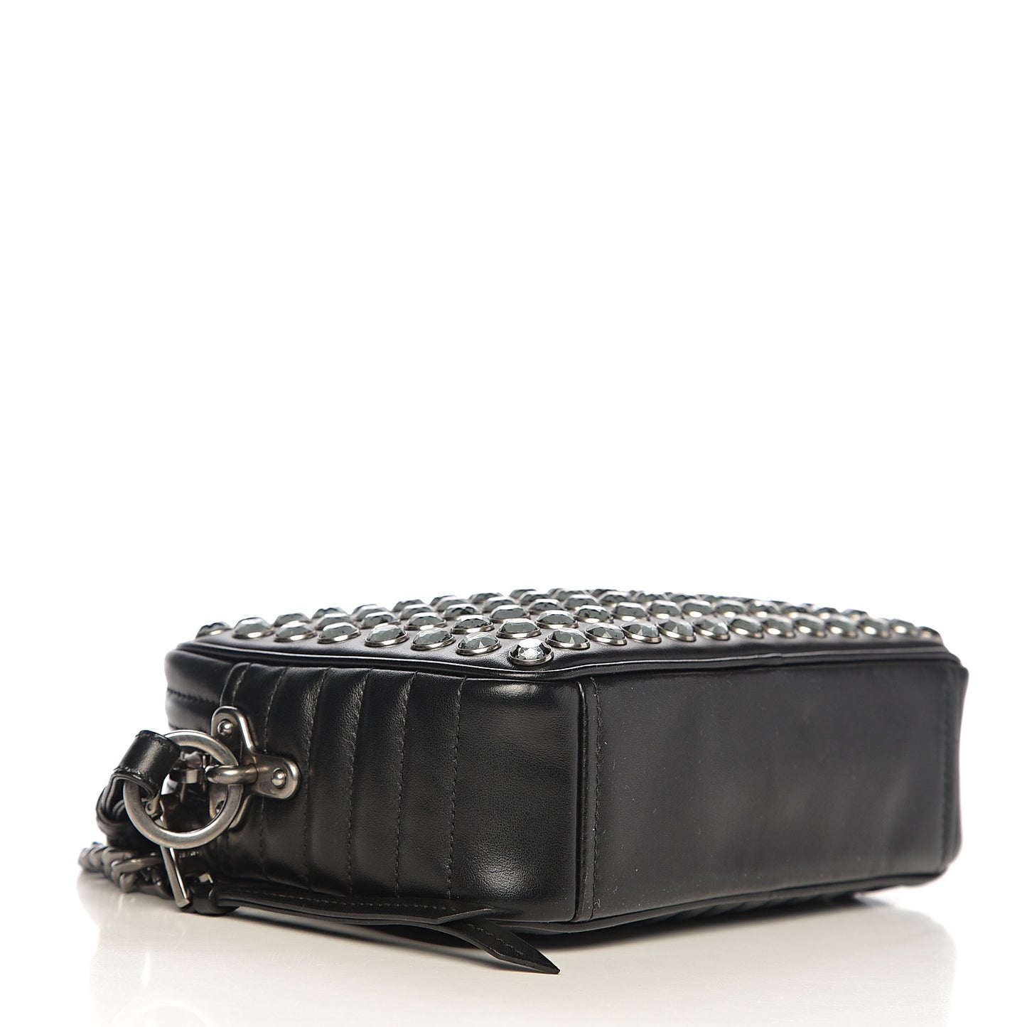 Nappa Impunture Diagramme Embellished Crossbody Bag Black
