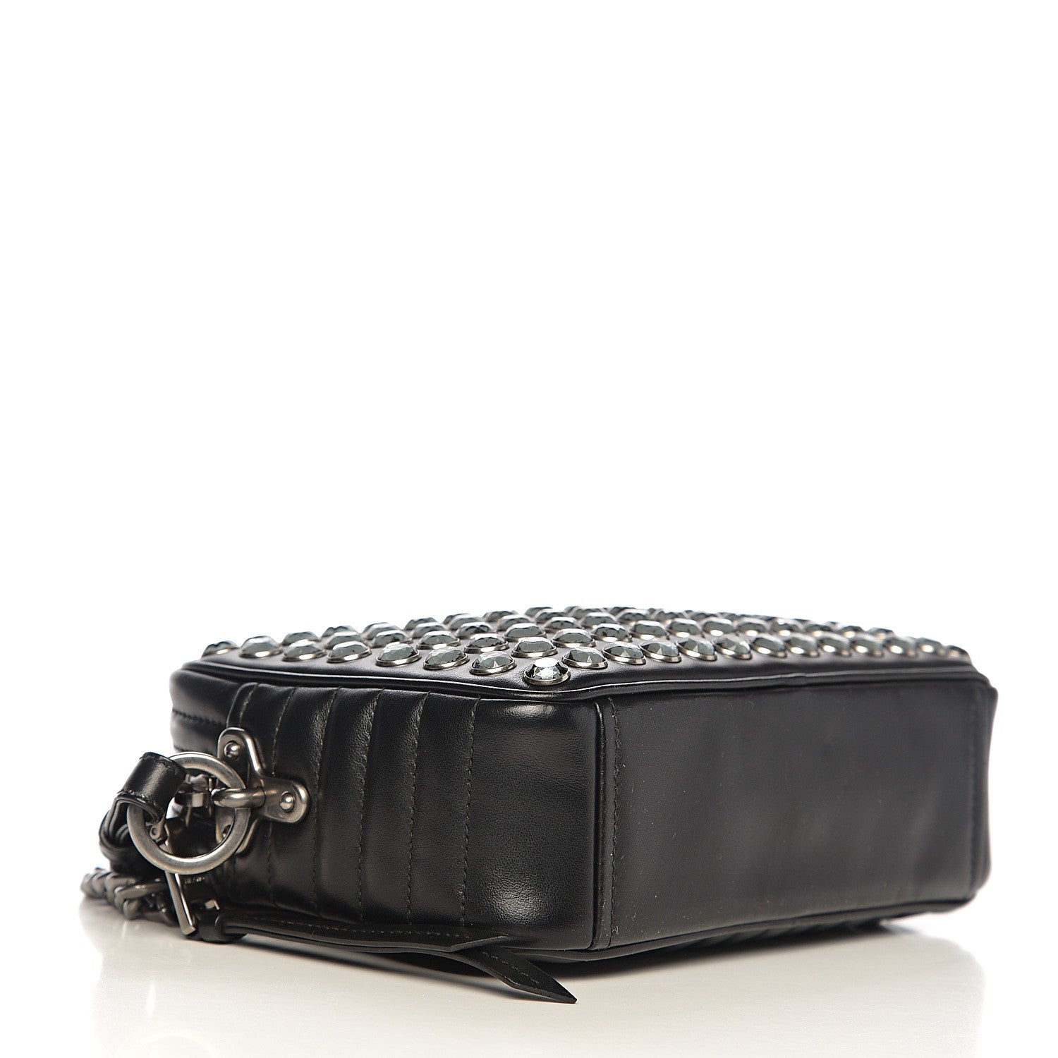 Prada Nappa Impunture Diagramme Embellished Crossbody Bag Black 3 of 9