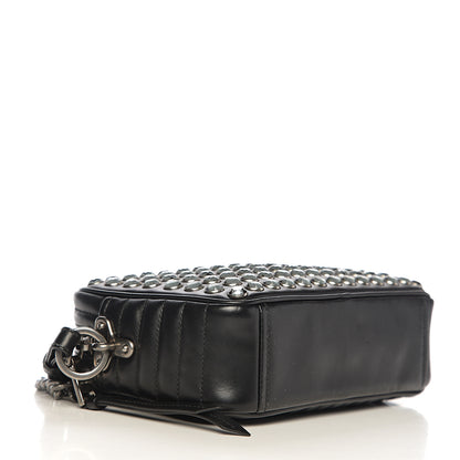 Prada Nappa Impunture Diagramme Embellished Crossbody Bag Black 3 of 9