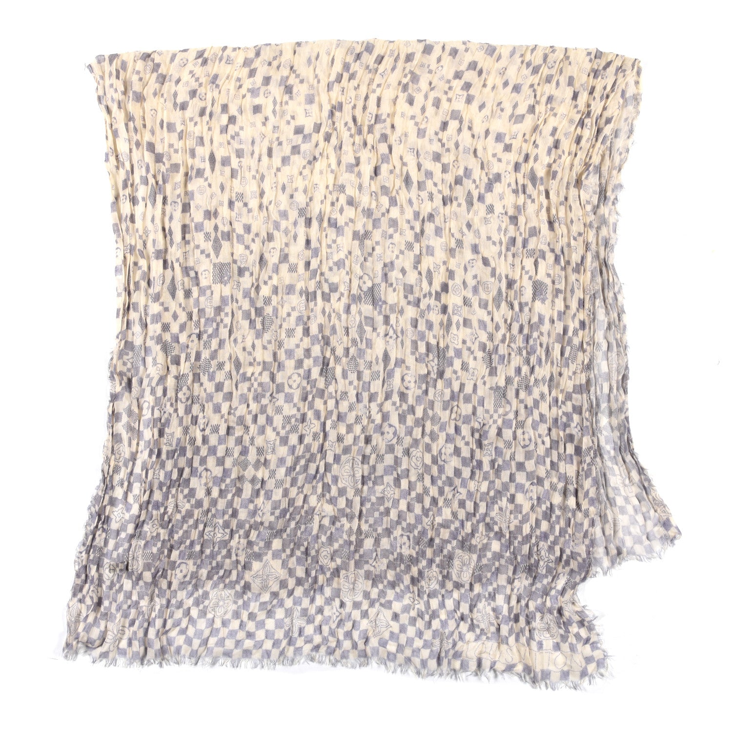 Louis Vuitton Cashmere Silk Damier Azur Stole 2 of 5