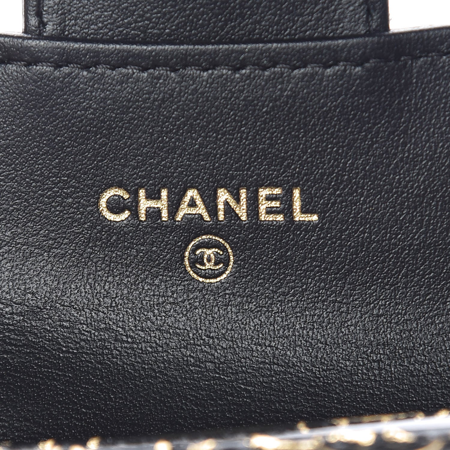 Chanel Calfskin Crocodile Embossed Graffiti 2.55 Cocodile Reissue Flap Card Holder Black Gold 6 of 9
