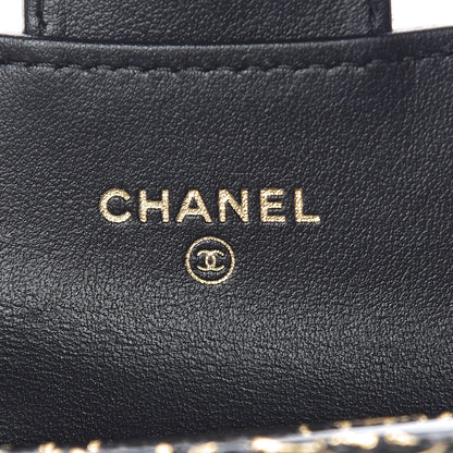 Chanel Calfskin Crocodile Embossed Graffiti 2.55 Cocodile Reissue Flap Card Holder Black Gold 6 of 9