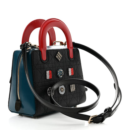 Christian Dior Goatskin Calfskin Cannage Beaded Lily Tote Multicolor 3 of 11