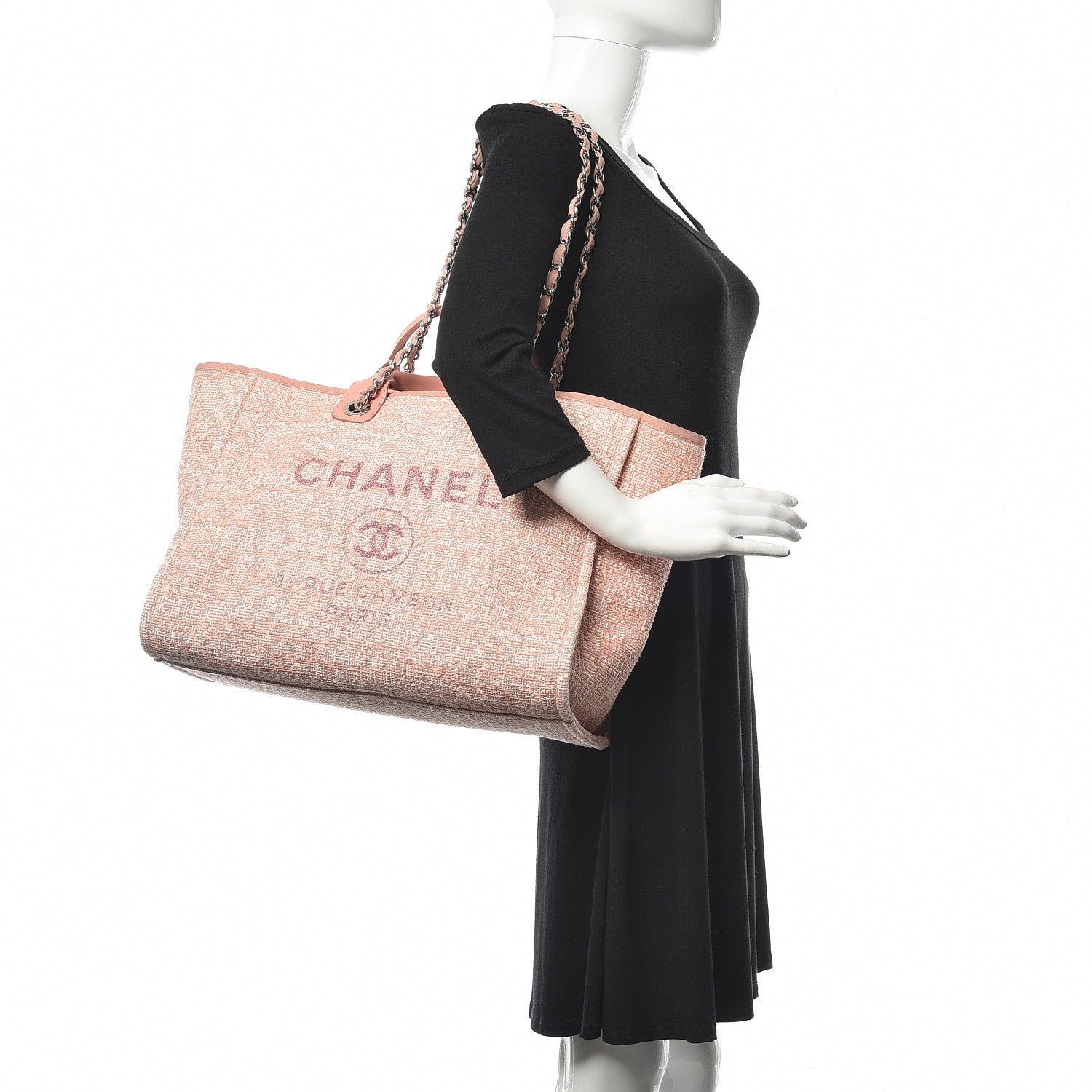 Chanel Canvas Medium Deauville Tote Pink 2 of 11