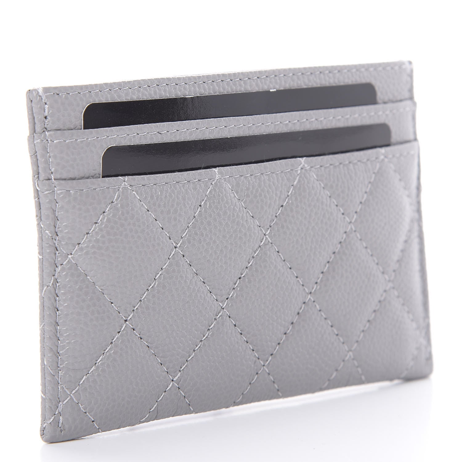 Chanel Caviar Quilted Boy Card Holder Grey 3 of 9