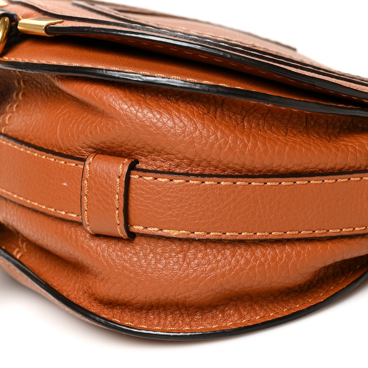 Calfskin Mini Marcie Round Crossbody Bag Tan