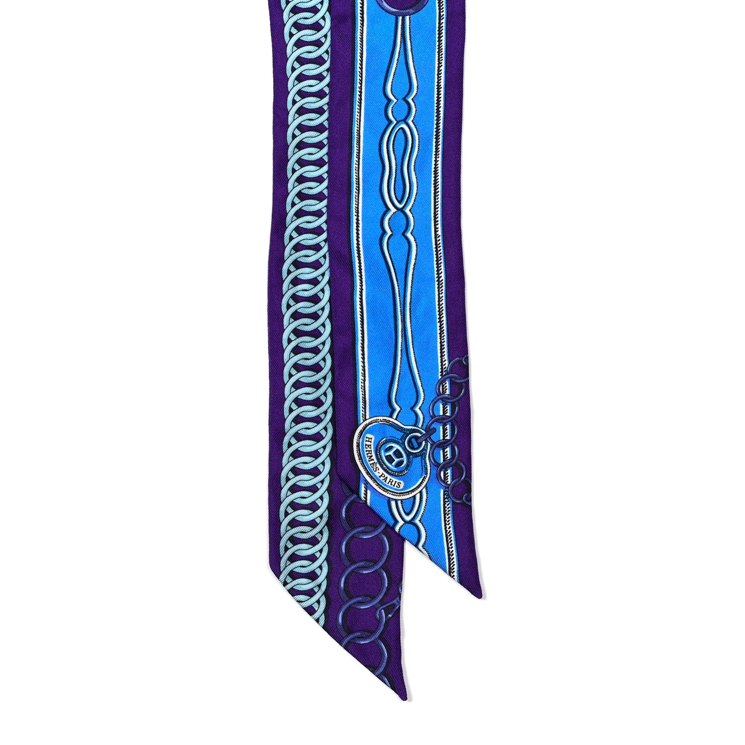 Hermes Silk Maillons Twilly Ultra Violet Cobalt 2 of 4