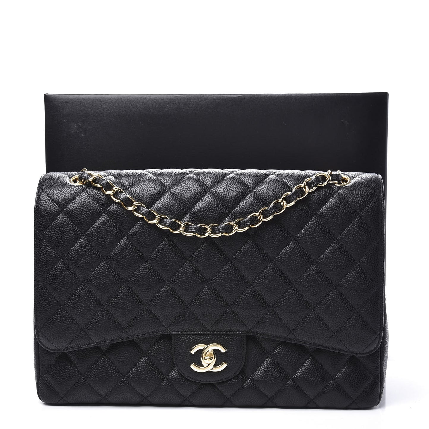 Caviar Quilted Maxi Single Flap Black