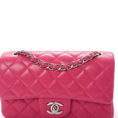 Chanel Lambskin Quilted Mini Rectangular Flap Pink 9 of 10