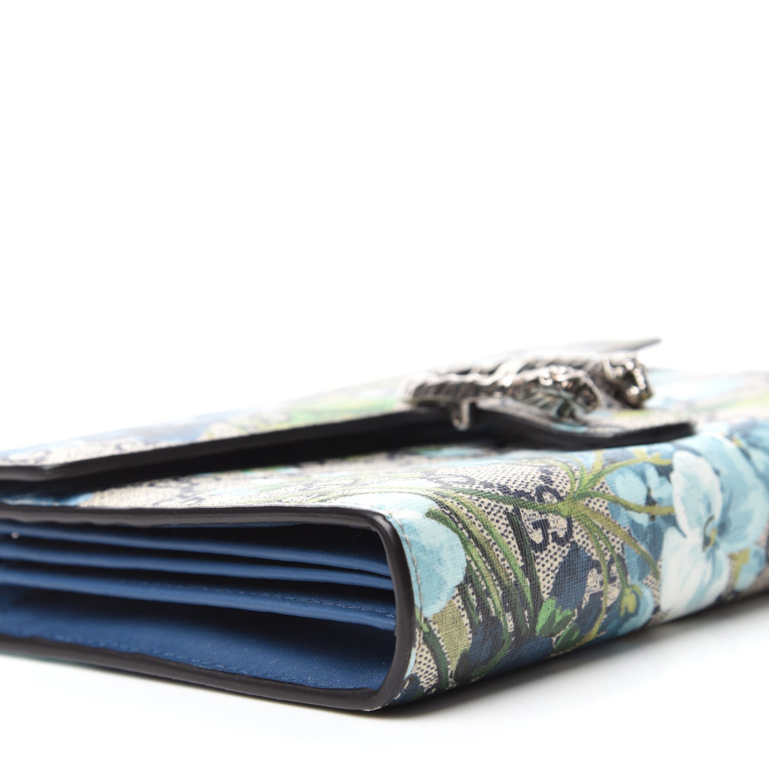 Gucci GG Supreme Monogram Blooms Mini Dionysus Chain Wallet Beige Blue Navy Vintage Blue 6 of 10