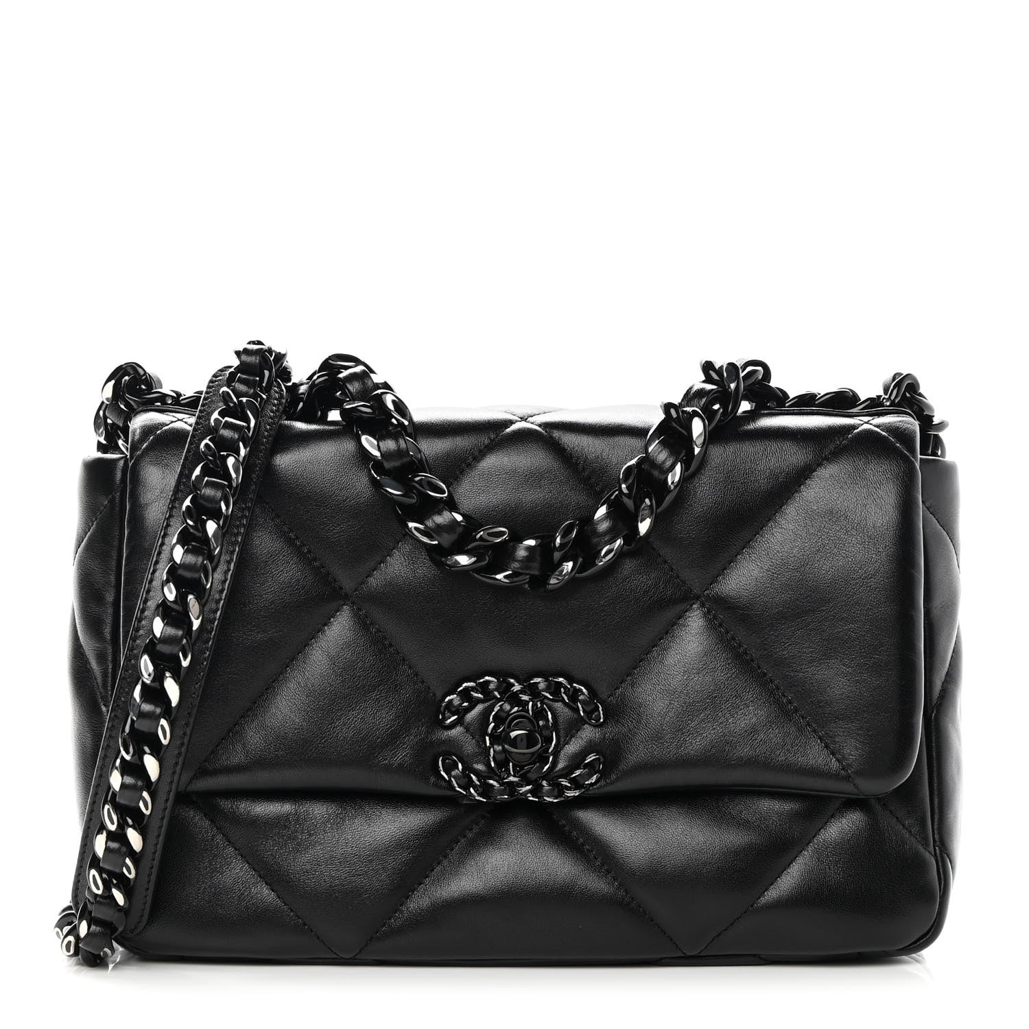 Chanel Lambskin Quilted Medium Chanel 19 Flap So Black 1 of 12