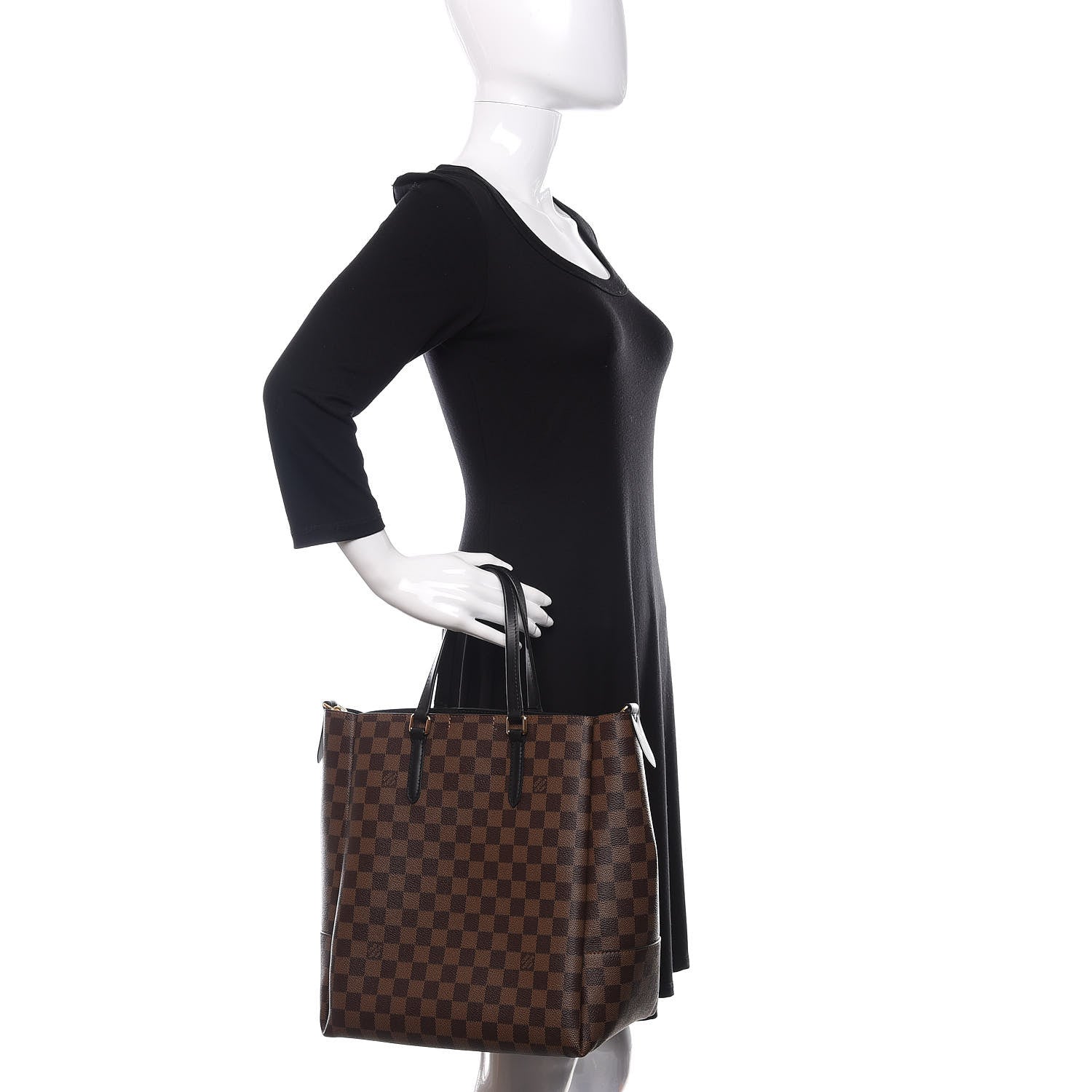 Louis Vuitton Damier Ebene Belmont MM Black 3 of 10
