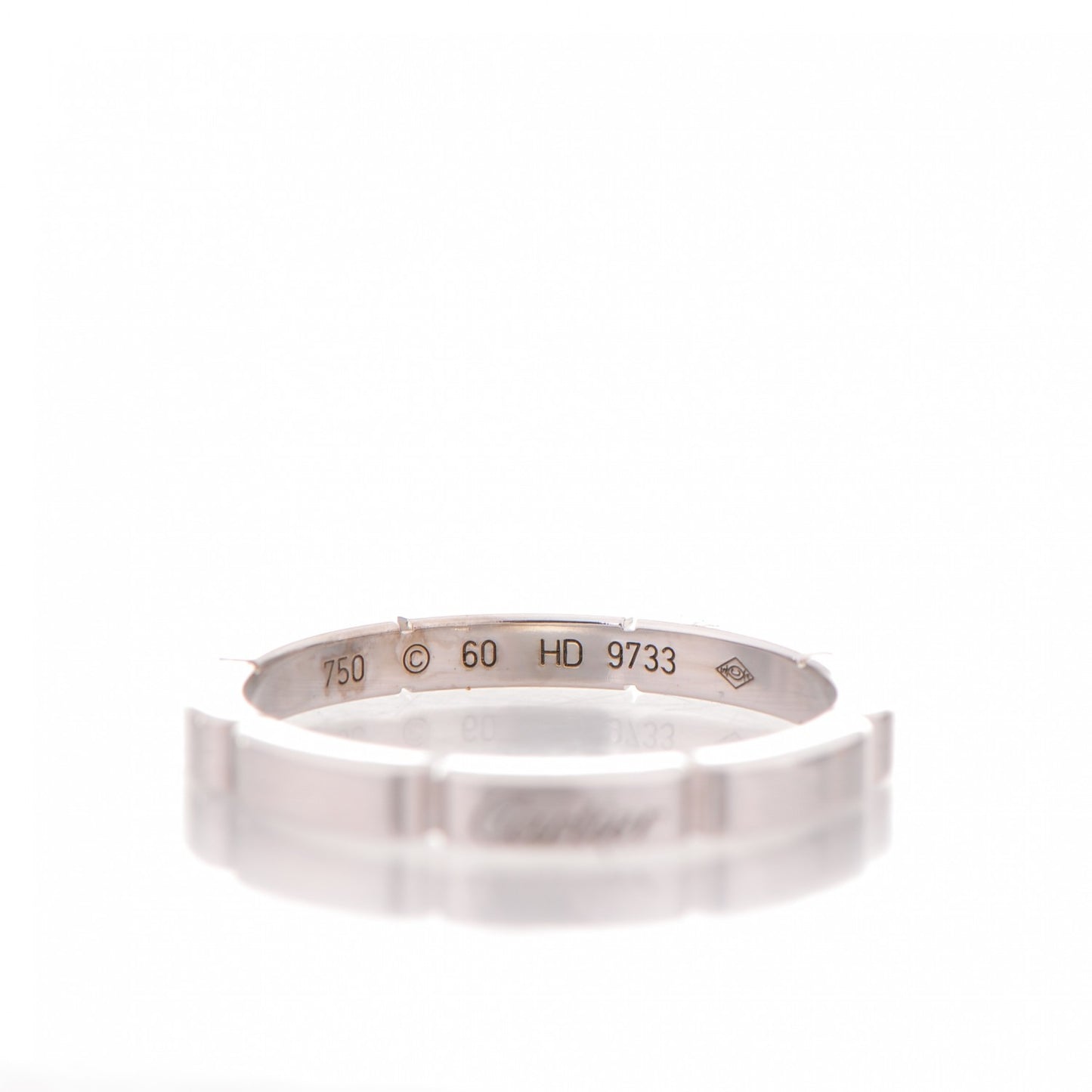 18K White Gold 2.5mm Maillon Panthere Wedding Band Ring 60 9