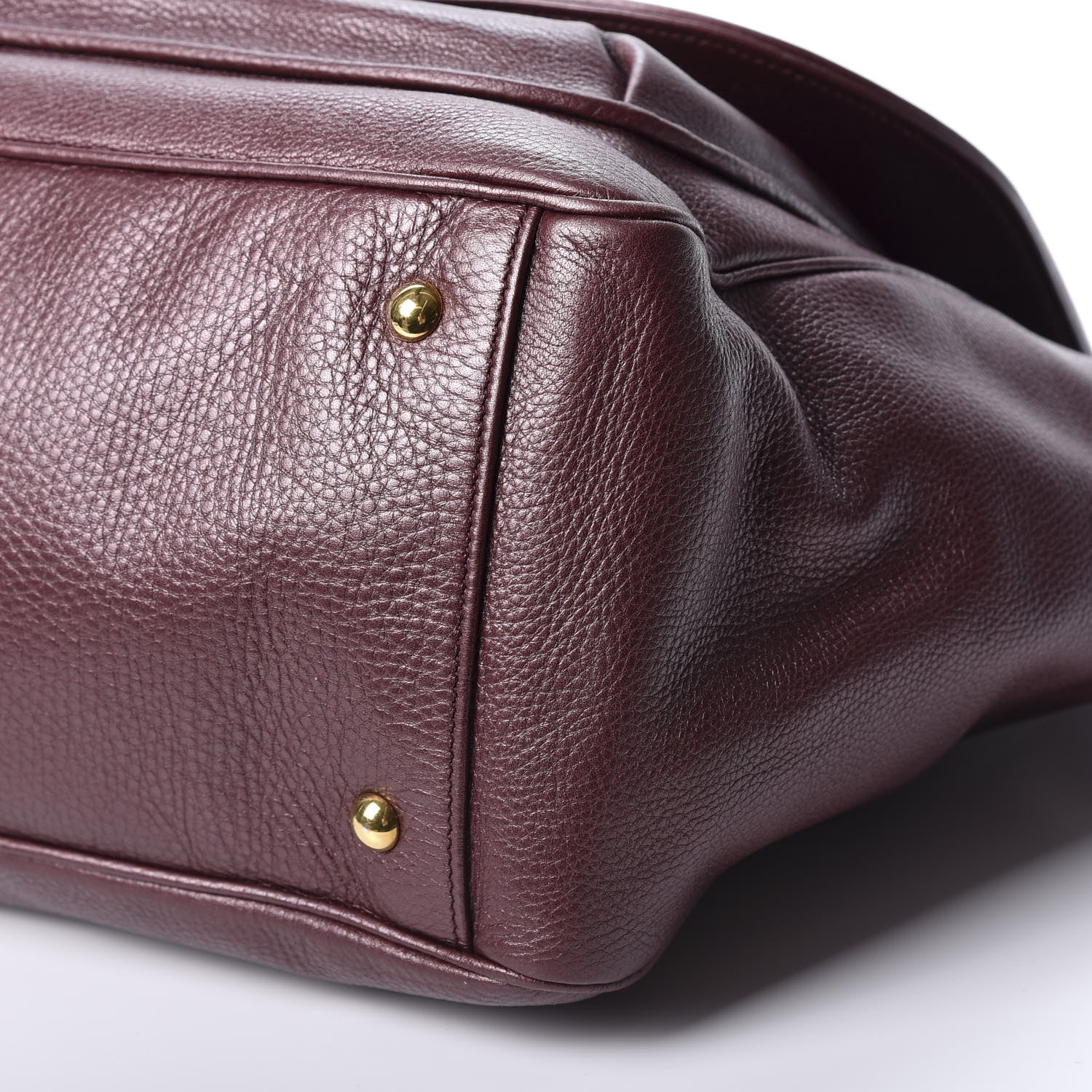 Gucci Metallic Pebbled Calfskin Medium 1973 Top Handle Satchel Burgundy 6 of 9