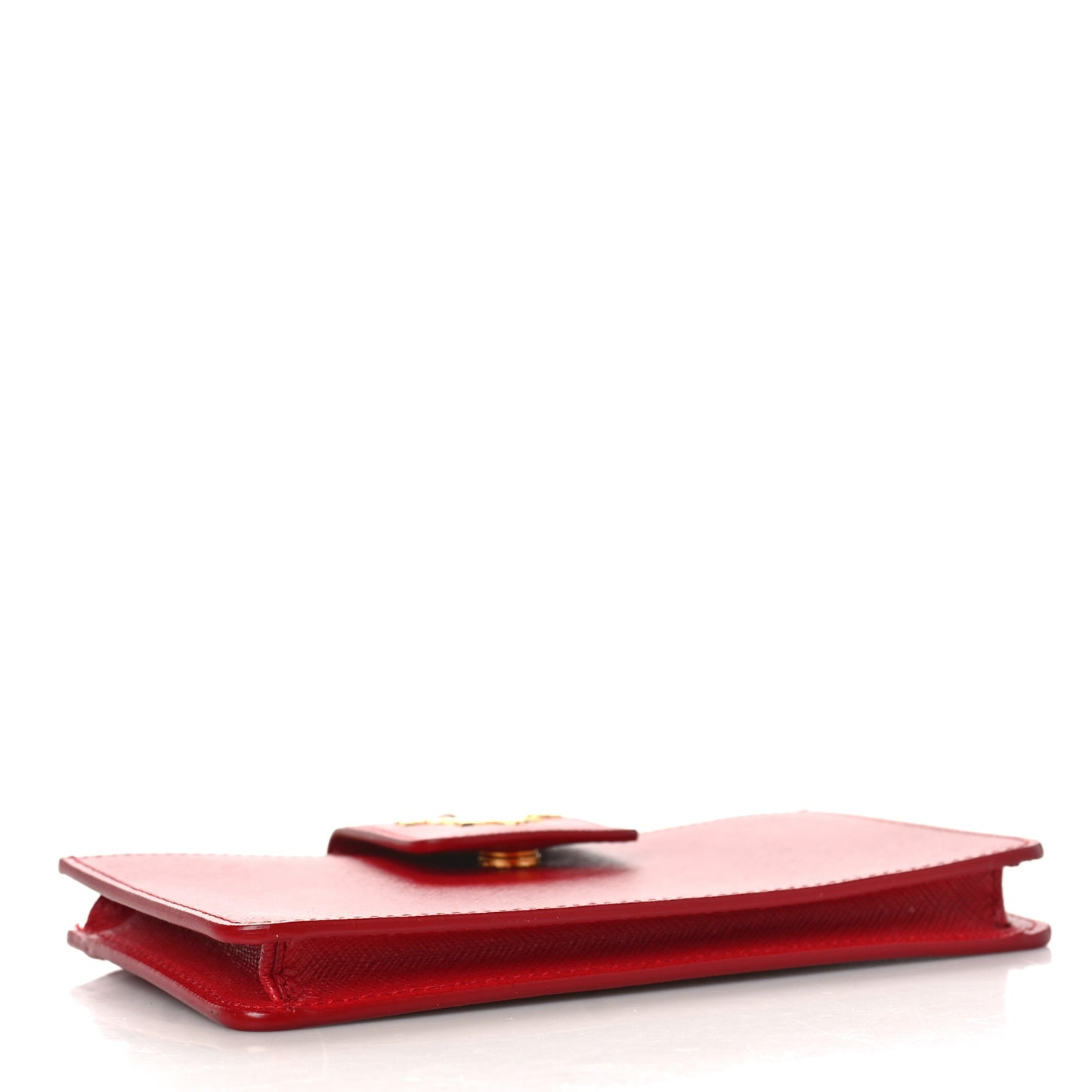 Saffiano Metal Mini Chain Wallet Fuoco
