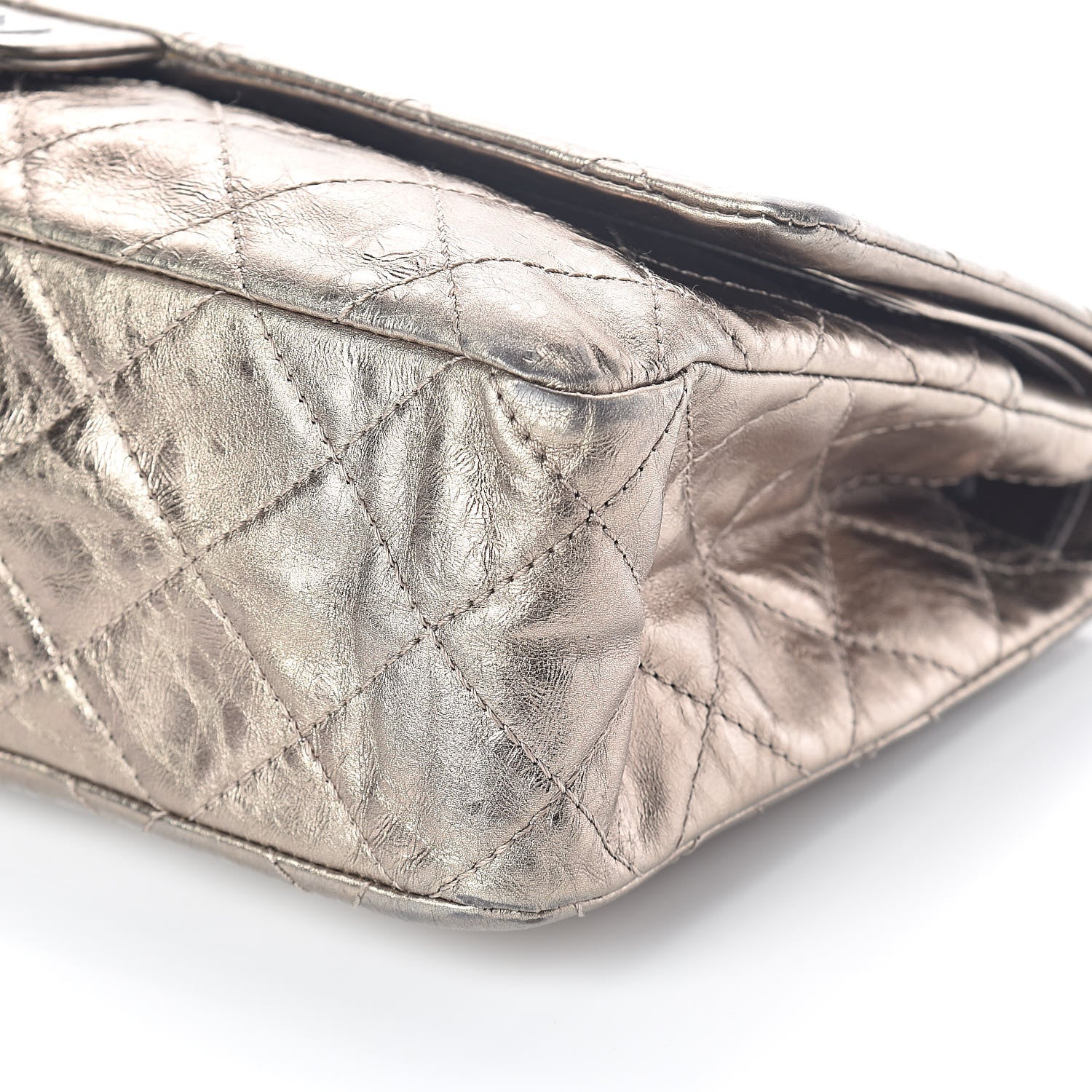 Chanel Metallic Aged Calfskin Quilted 2.55 Reissue 228 Flap Pewter 10 of 10