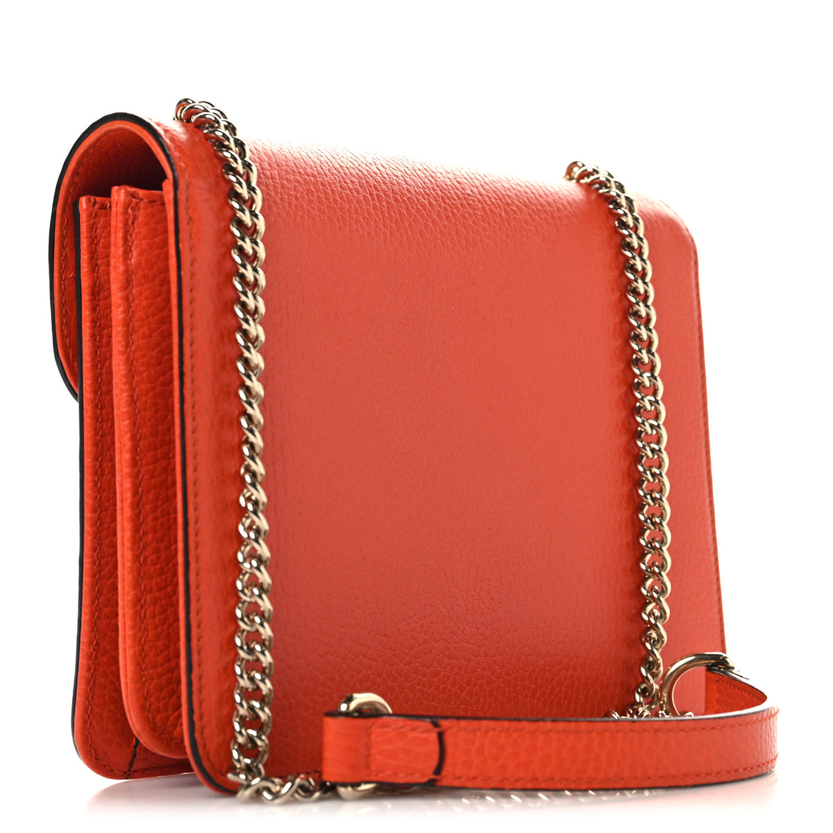 Gucci Dollar Calfskin Small Interlocking G Shoulder Bag Sun Orange 3 of 10