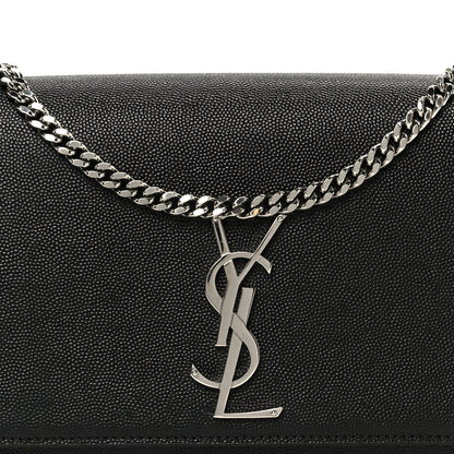 Saint Laurent Grain De Poudre Medium Classic Monogram Kate Satchel Black 9 of 11