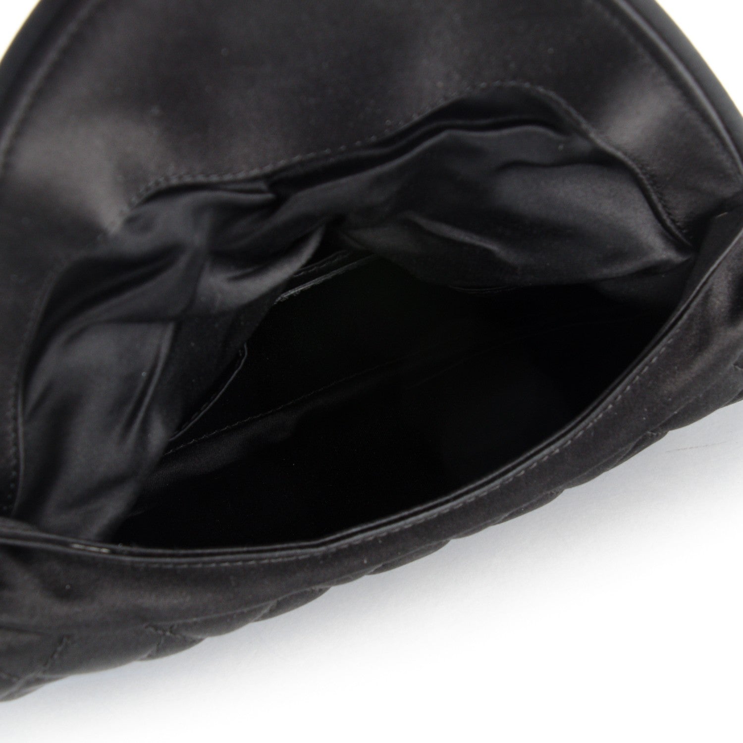 Chanel Satin Quilted Flap Clutch Black 5 of 7