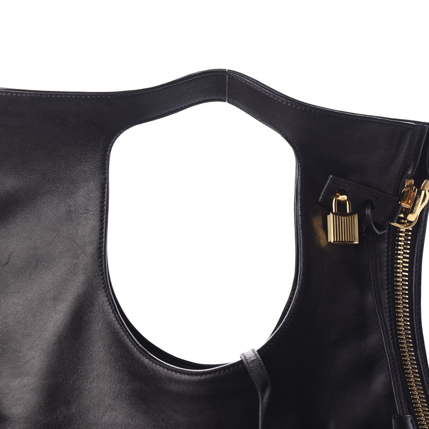 Tom Ford Ramskin Large Alix Padlock Zip Shoulder Bag Black 9 of 9
