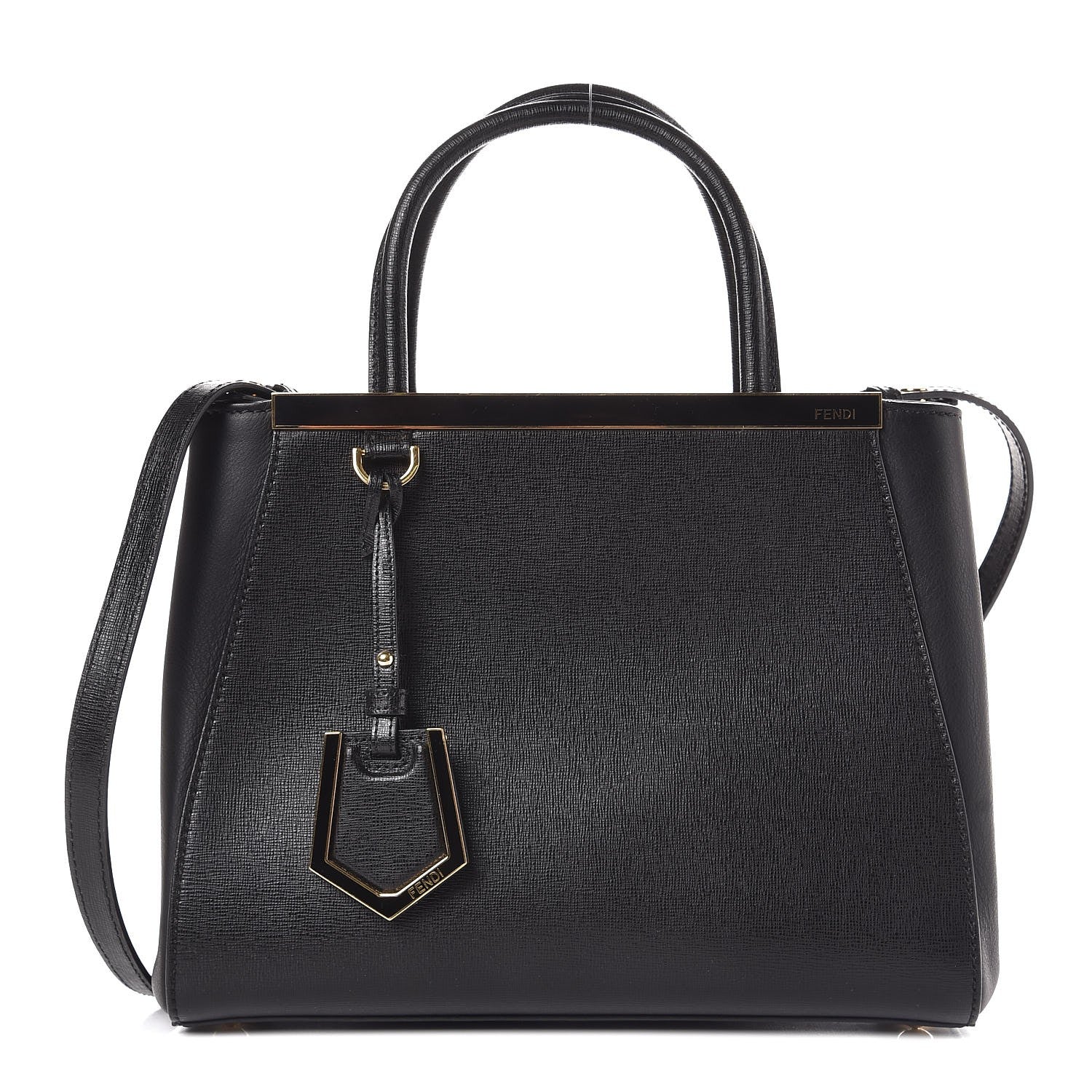 Fendi Vitello Elite Petite 2Jours Tote Black 1 of 8