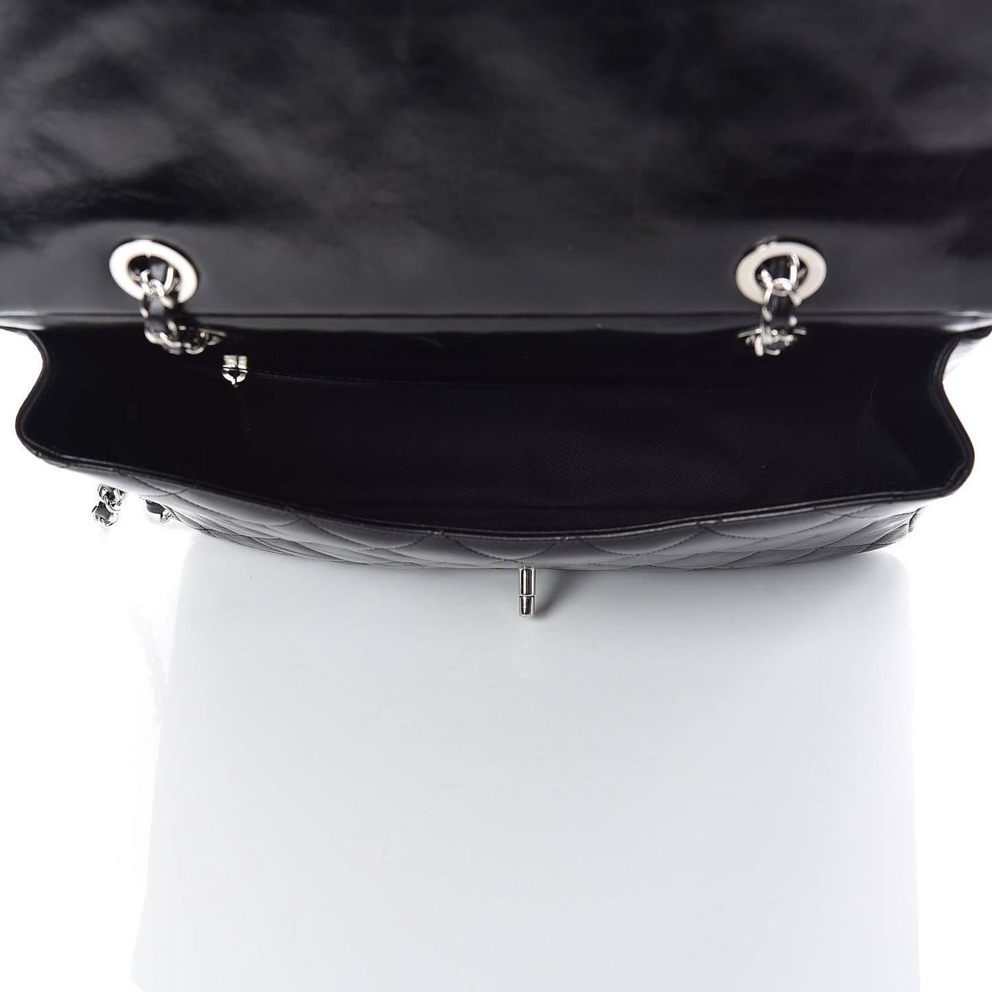 Glazed Calfskin Quilted Small CC Delivery Tote Black