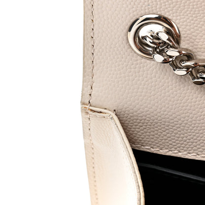 Saint Laurent Grain De Poudre Small Monogram Kate Satchel Blanc Vintage 15 of 17