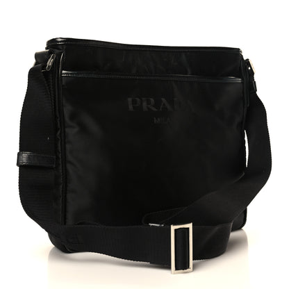 Prada Nylon Flat Messenger Bag Black 3 of 9