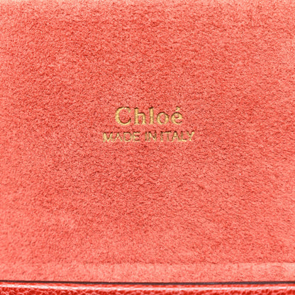 Chloe Calfskin Lizard Embossed Small Aby Lock Sepia Brown 6 of 10
