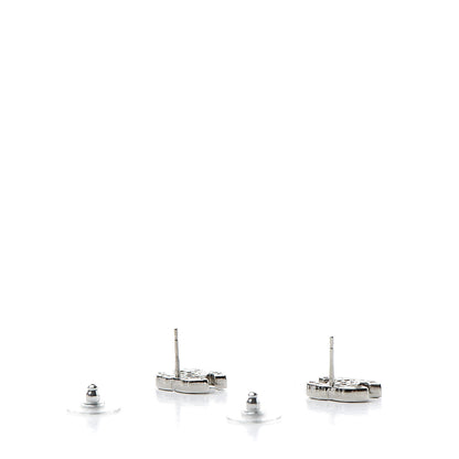 Chanel Baguette Crystal CC Earrings Silver 3 of 4