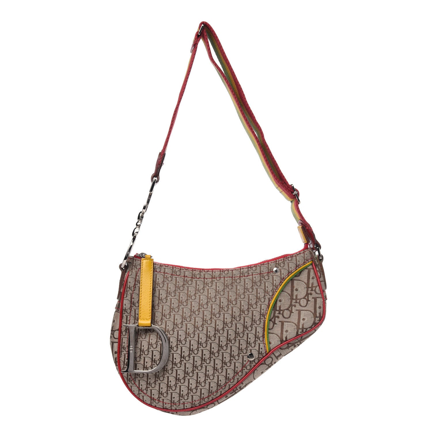 Christian Dior Monogram Rasta Saddle Pochette Beige 1 of 8