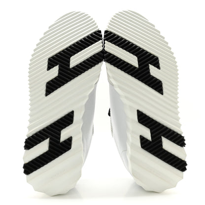 Hermes Goatskin Suede Goatskin Bouncing Sneakers 37 White Black 5 of 10