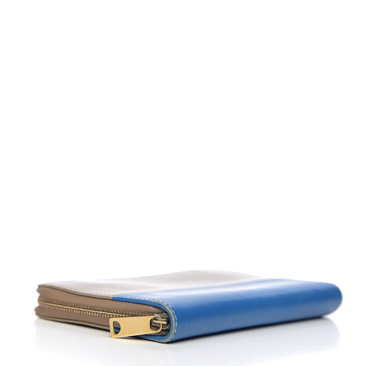 Lambskin Large Zip Around Multifunction Wallet Beige