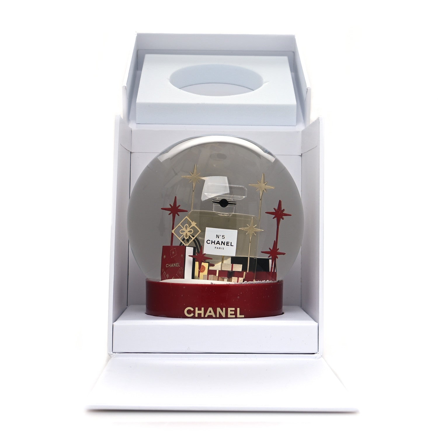 Chanel Glass N°5 Perfume Bottle Snow Globe Red 7 of 7