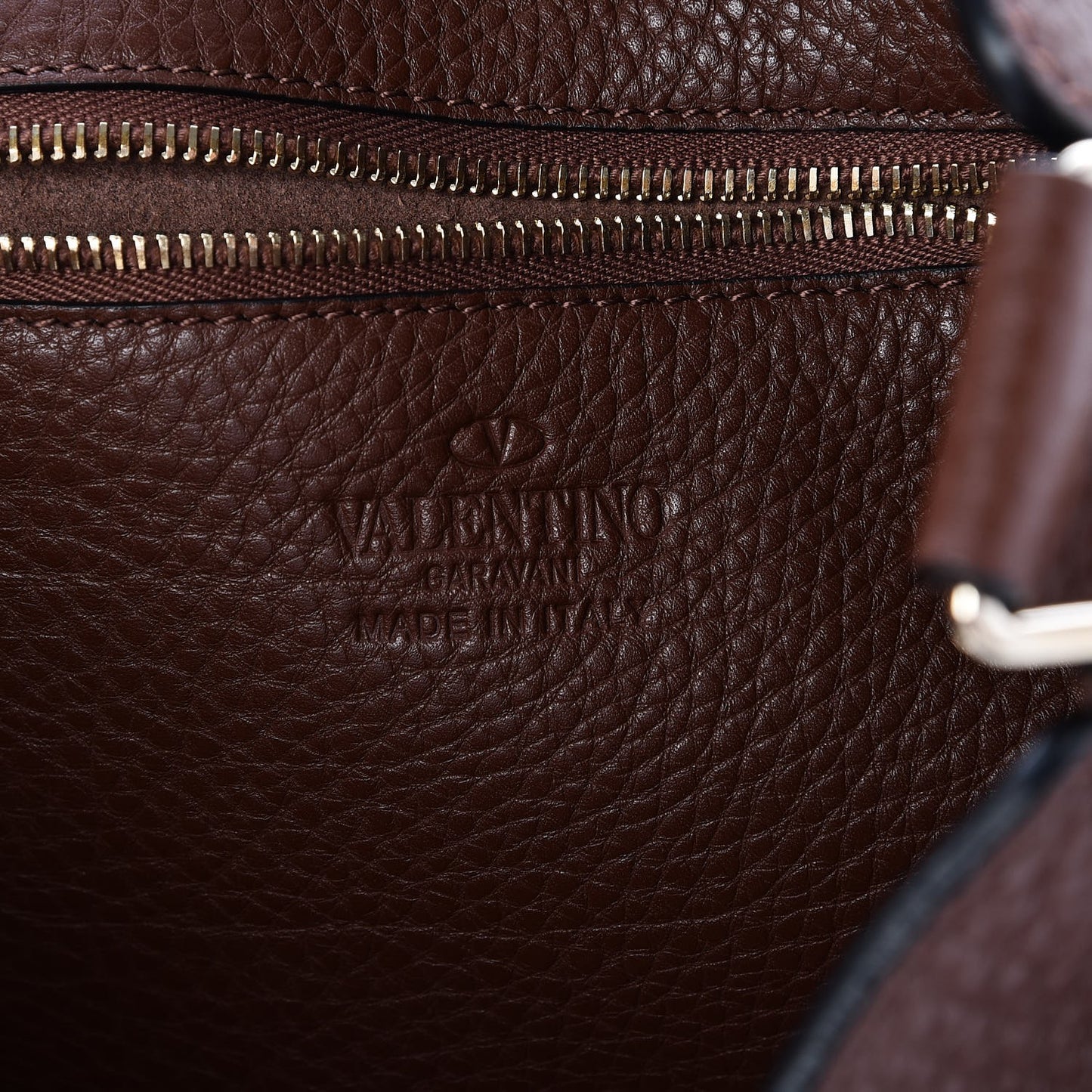 Pebbled Calfskin Small Rockstud Flip-Lock Messenger Bag Light Brown