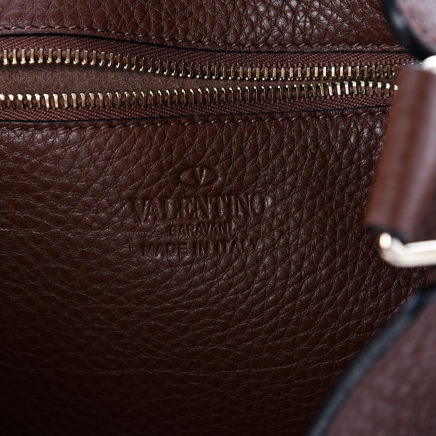 Valentino Garavani Pebbled Calfskin Small Rockstud Flip-Lock Messenger Bag Light Brown 6 of 7