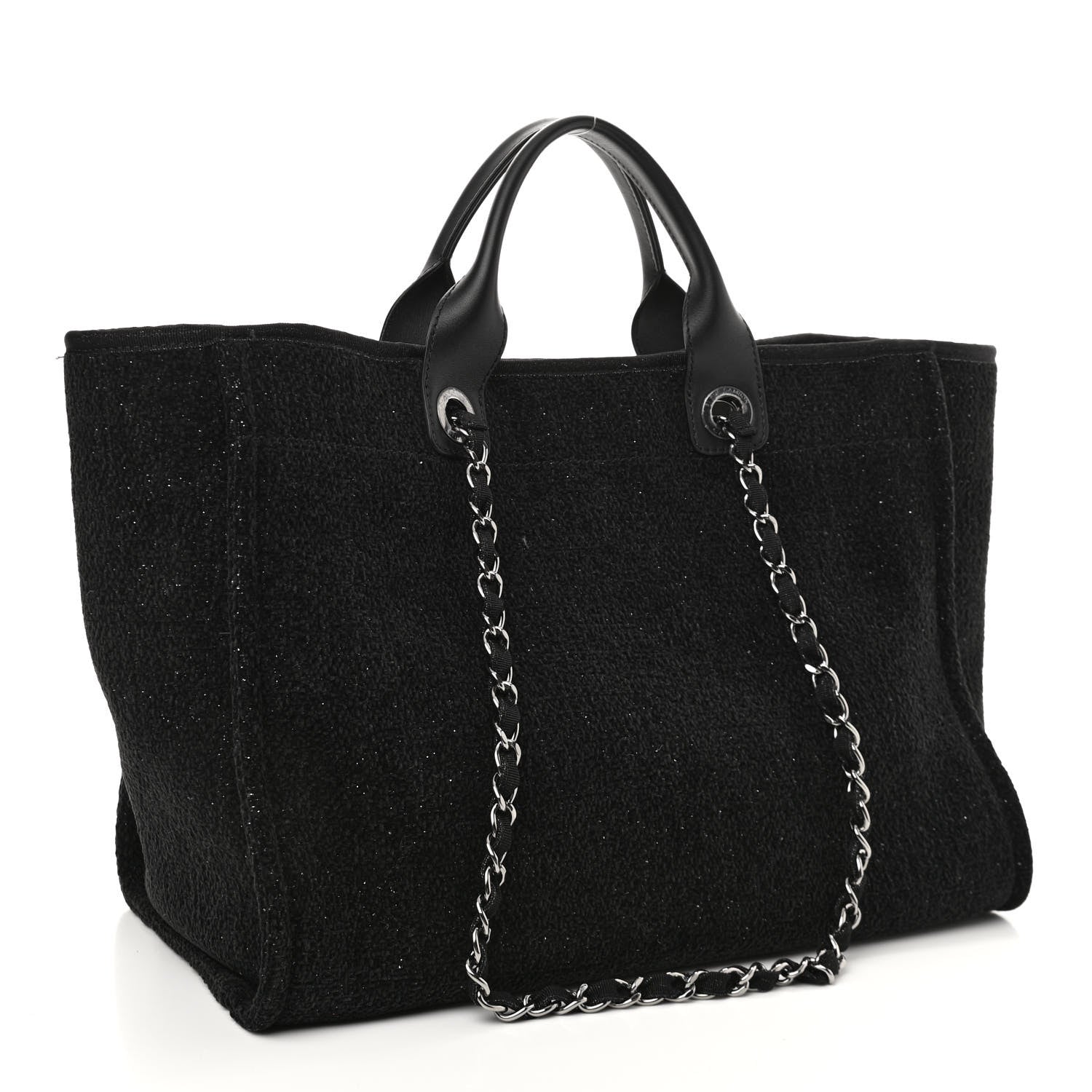Chanel Lurex Boucle Medium Deauville Tote Black 3 of 10