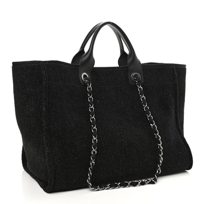 Chanel Lurex Boucle Medium Deauville Tote Black 3 of 10