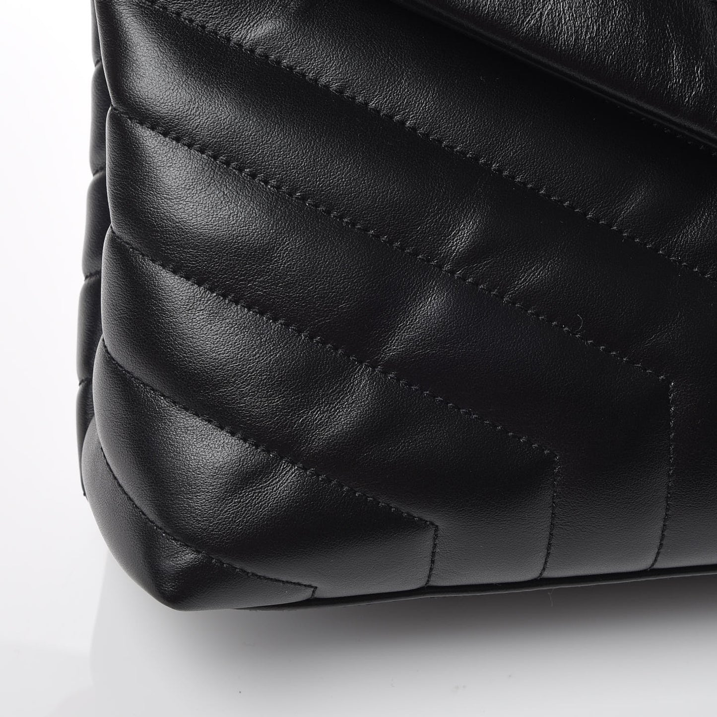 Calfskin Y Quilted Monogram Medium Loulou Chain Satchel Black