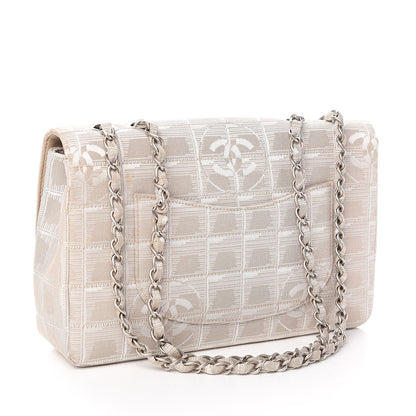 Chanel Nylon Medium Travel Flap Light Beige 3 of 15