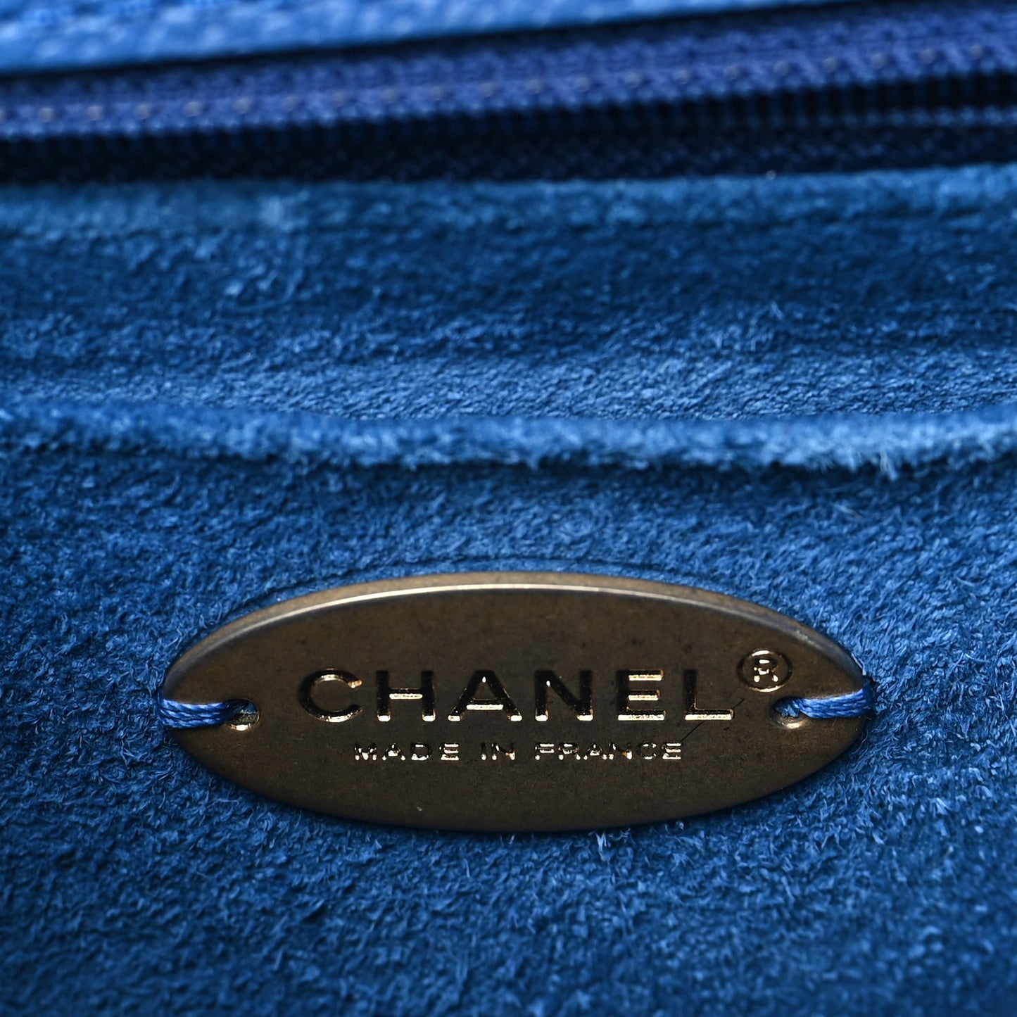 Grained Calfskin Mini Square Classic Pure Flap Blue