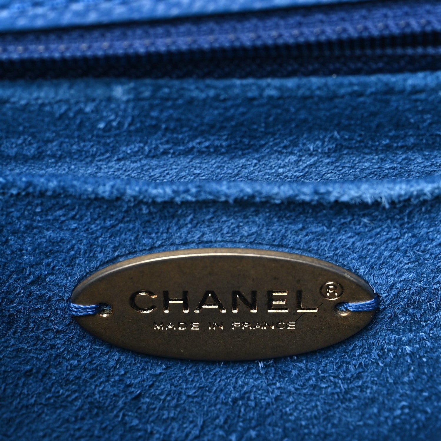 Chanel Grained Calfskin Mini Square Classic Pure Flap Blue 6 of 9