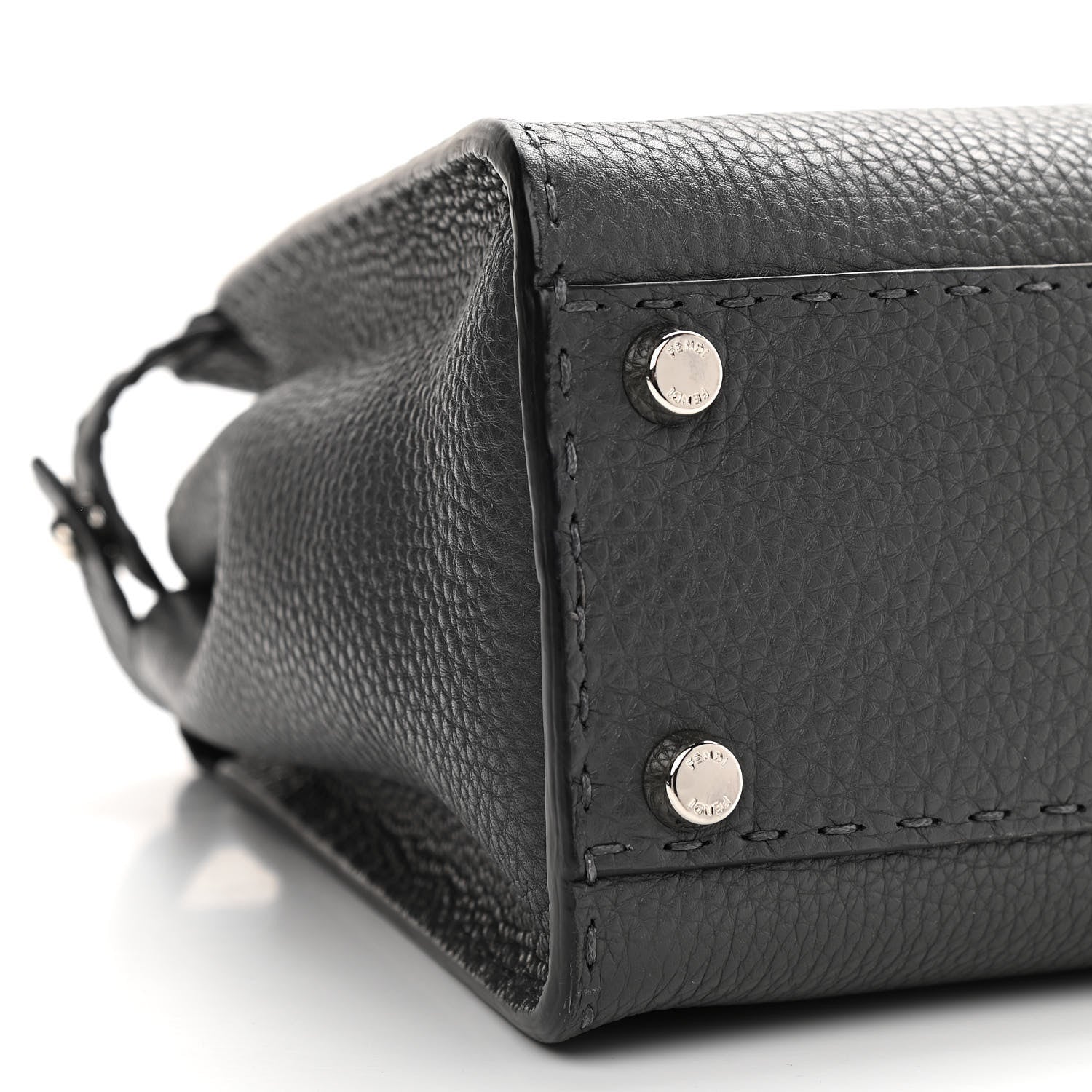 Fendi Cuoio Romano Selleria Bi-Color Medium Peekaboo Iconic Satchel Asfalto Latte 5 of 11