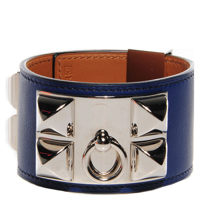 Hermes Swift Collier de Chien CDC Bracelet Small Bleu Saphir 1 of 6