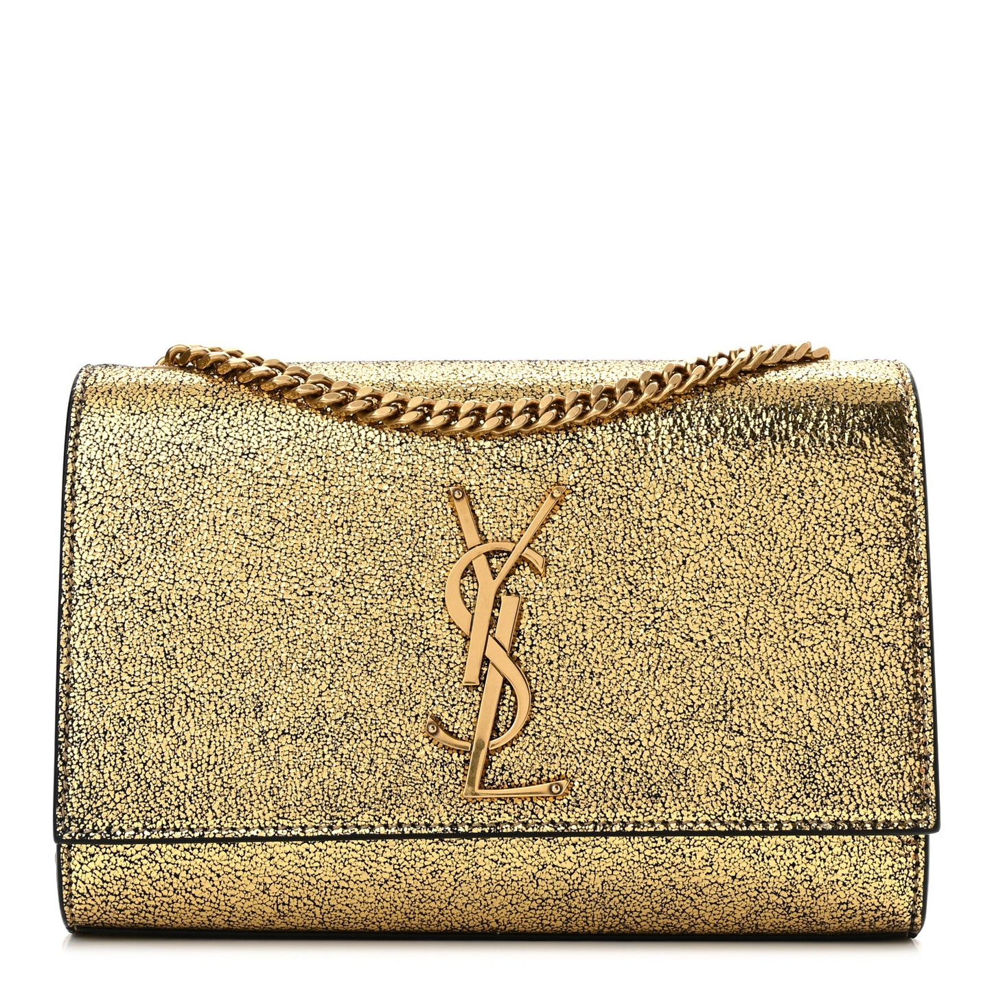 Metallic Calfskin Small Classic Monogram Kate Satchel Oro