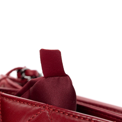 Chanel Lambskin Quilted Large Chanel 3 Flap Dark Red 12 of 12