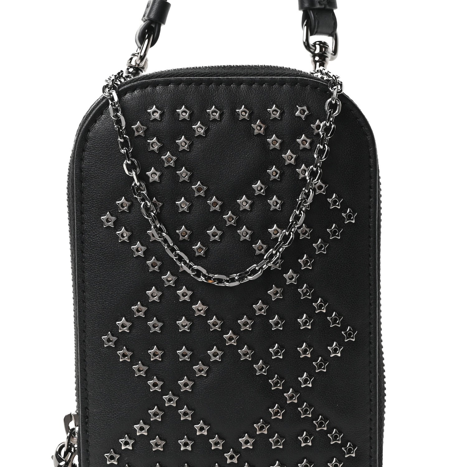 Christian Dior Lambskin Cannage Lucky Star Studded Lady Dior Phone Holder  Black 8 of 10