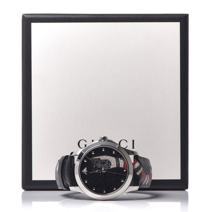 Gucci Stainless Steel Calfskin 38mm Le Marche Des Merveilles Snake Quartz Watch Black 8 of 8