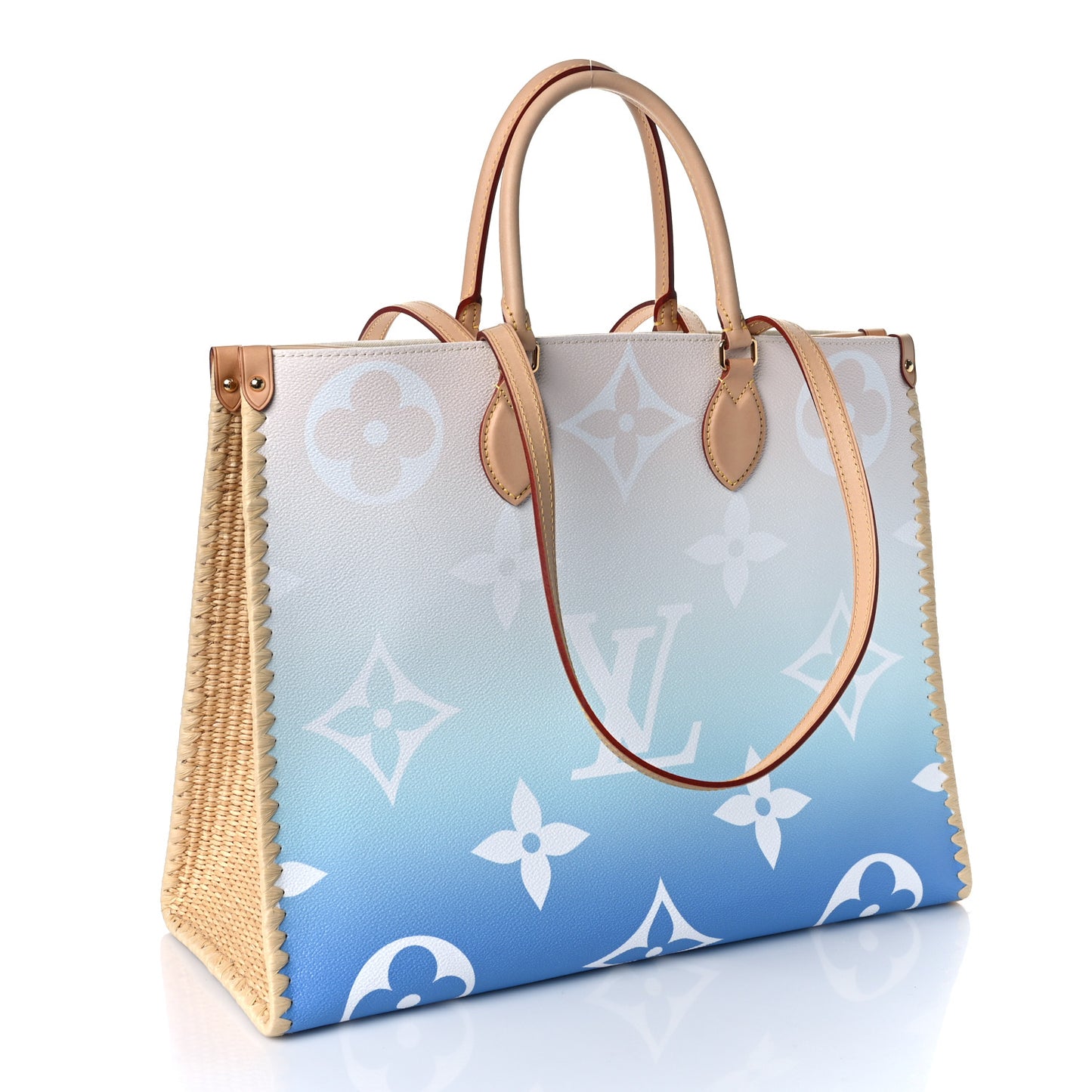 Monogram Giant Raffia Hamptons By The Pool Onthego GM Blue